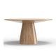 Vecy Dining Table | 59" Round Top w Pedestal Base | Natural Brown