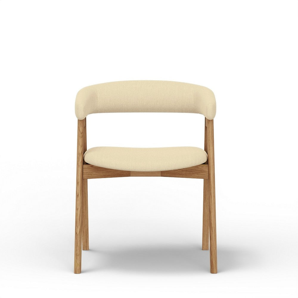 Vecy Dining Chair Set of 2 | Curved Back | Gray | Brown Rubberwood BM333208