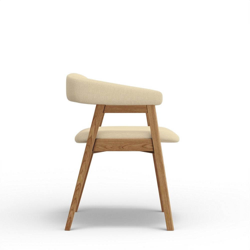 Vecy Dining Chair Set of 2 | Curved Back | Gray | Brown Rubberwood BM333208