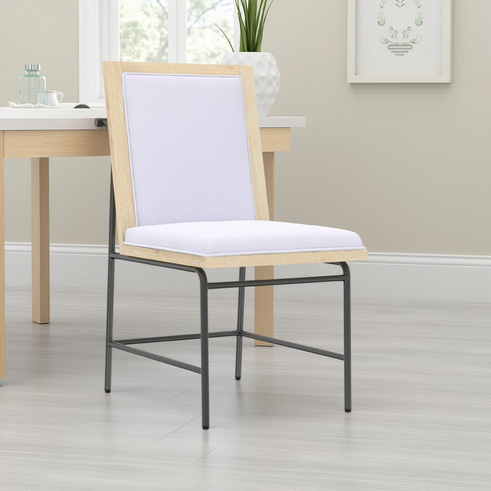 Lony Dining Side Chair Set of 2 | Gray Seat n Back | Black Metal Frame
