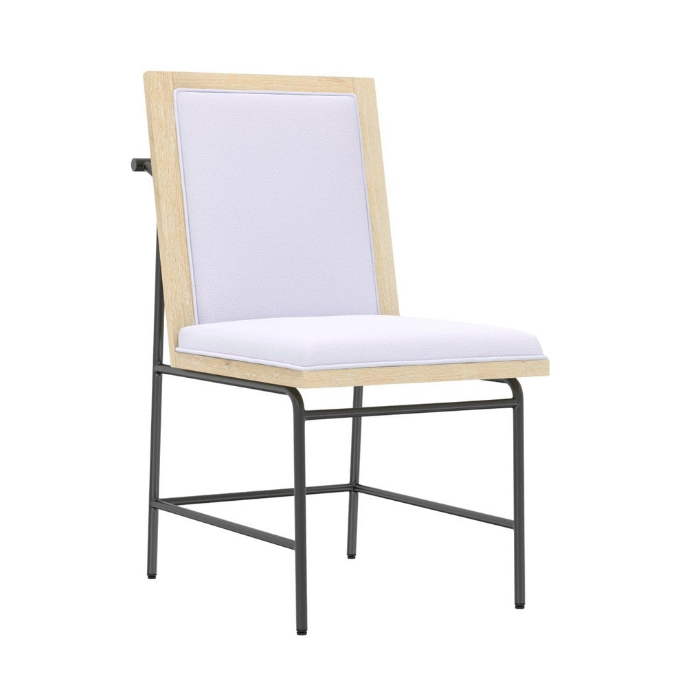 Lony Dining Side Chair Set of 2 | Gray Seat n Back | Black Metal Frame