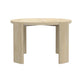 Lony Dining Table | 47" Round Top | Modern Panel Legs | Natural Brown