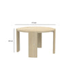 Lony Dining Table | 47" Round Top | Modern Panel Legs | Natural Brown