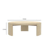 Lony Coffee Table | 42" Round Top | Modern Panel Legs | Natural Brown
