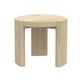 Lony Side End Table | 20" Round | Modern Panel Legs | Natural Brown