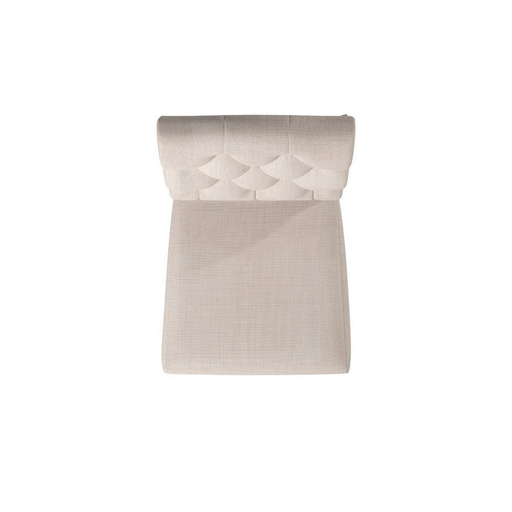 Bela Dining Chair Set of 2 | Button Beige Back | Brown Acacia Wood BM333216