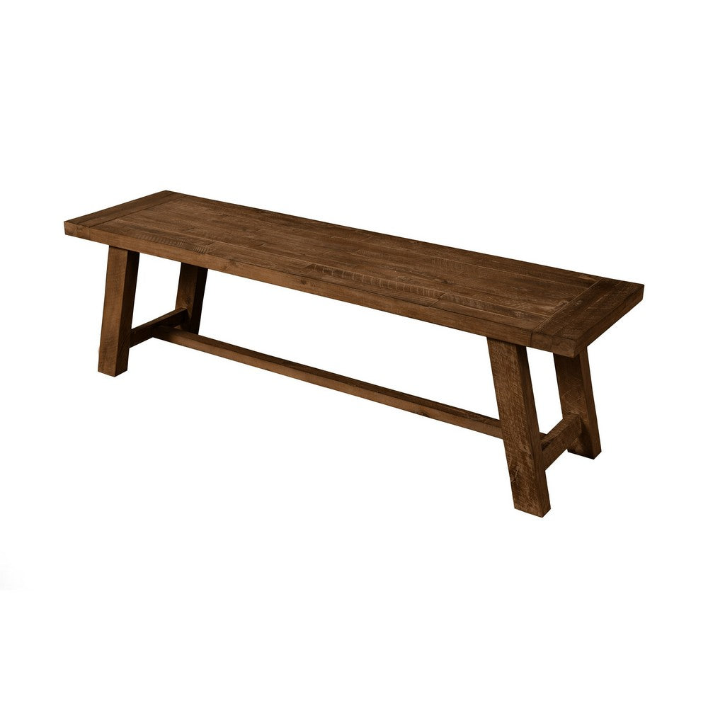 Bela Dining Bench | 60" Rectangular Seat | Rich Brown Acacia Wood