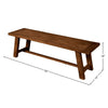 Bela Dining Bench | 60’’ Rectangular Seat | Rich Brown Acacia Wood BM333217