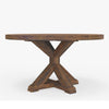 Bela Dining Table | 54" Round Top w Solid X Base | Brown Acacia Wood