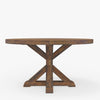 Bela Dining Table | 54" Round Top w Solid X Base | Brown Acacia Wood