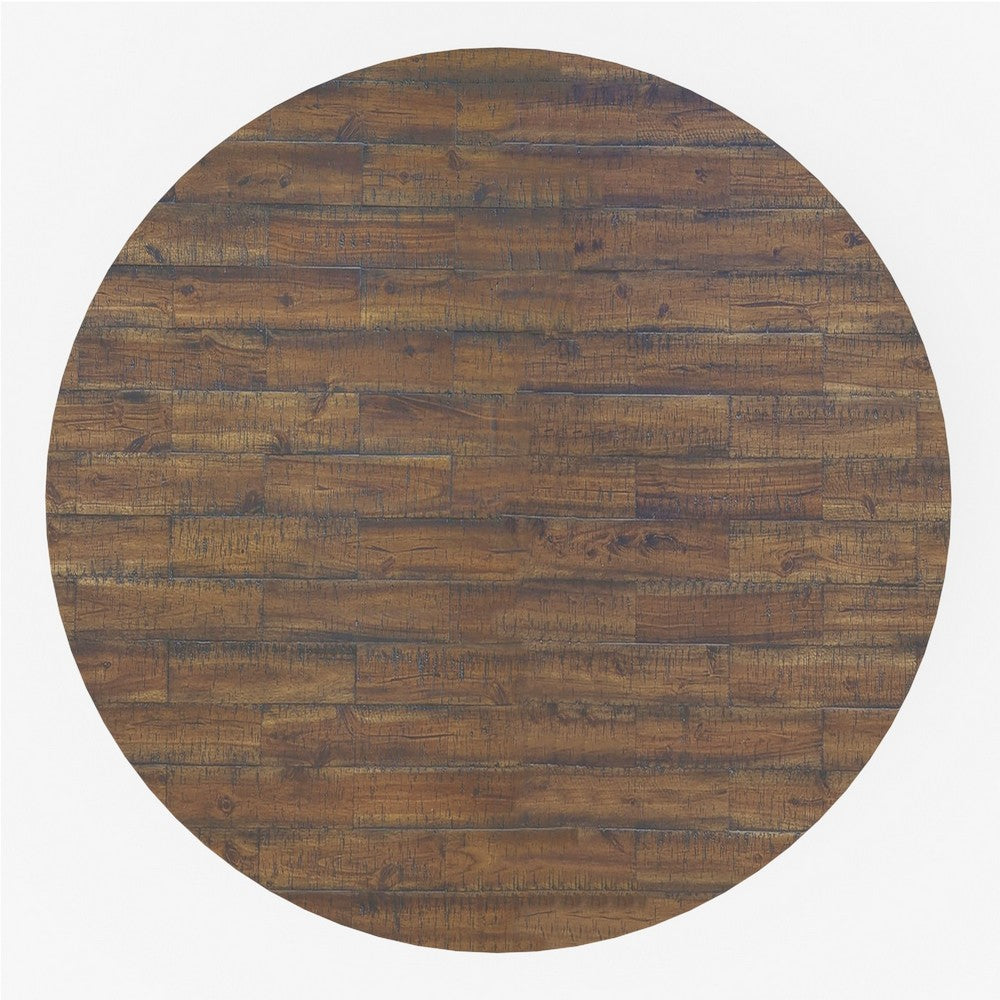 Bela Dining Table | 54" Round Top w Solid X Base | Brown Acacia Wood