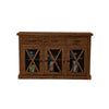 Bela Sideboard Console | 3 Mesh Doors | Rich Brown Solid Acacia Wood BM333219