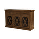Bela Sideboard Console | 3 Mesh Doors | Rich Brown Solid Acacia Wood BM333219