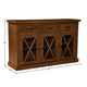 Bela Sideboard Console | 3 Mesh Doors | Rich Brown Solid Acacia Wood BM333219