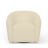 Mery Swivel Chair | Barrel Back | Ivory Upholstery | Solid Acacia Wood BM333220