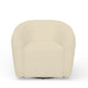 Mery Swivel Chair | Barrel Back | Ivory Upholstery | Solid Acacia Wood BM333220