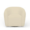 Mery Swivel Chair | Barrel Back | Ivory Upholstery | Solid Acacia Wood