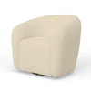 Mery Swivel Chair | Barrel Back | Ivory Upholstery | Solid Acacia Wood BM333220