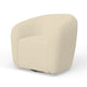 Mery Swivel Chair | Barrel Back | Ivory Upholstery | Solid Acacia Wood BM333220