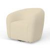 Mery Swivel Chair | Barrel Back | Ivory Upholstery | Solid Acacia Wood