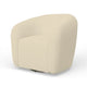 Mery Swivel Chair | Barrel Back | Ivory Upholstery | Solid Acacia Wood