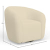 Mery Swivel Chair | Barrel Back | Ivory Upholstery | Solid Acacia Wood BM333220