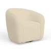 Mery Swivel Chair | Barrel Back | Ivory Upholstery | Solid Acacia Wood