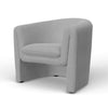 Hery Accent Chair | Barrel Back | Gray Upholstery | Solid Acacia Wood BM333221