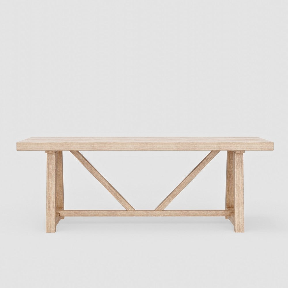 Hela Dining Table | 84’’ Rectangular Top | Driftwood Brown Rubberwood BM333223