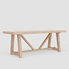 Hela Dining Table | 84" Rectangular Top | Driftwood Brown Rubberwood