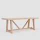 Hela Dining Table | 84" Rectangular Top | Driftwood Brown Rubberwood