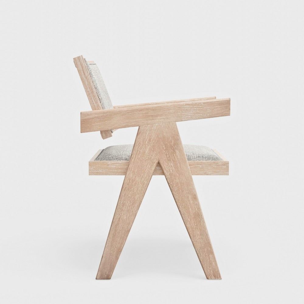 Hela Dining Armchair Set of 2 | Gray | Driftwood Brown Rubberwood BM333224