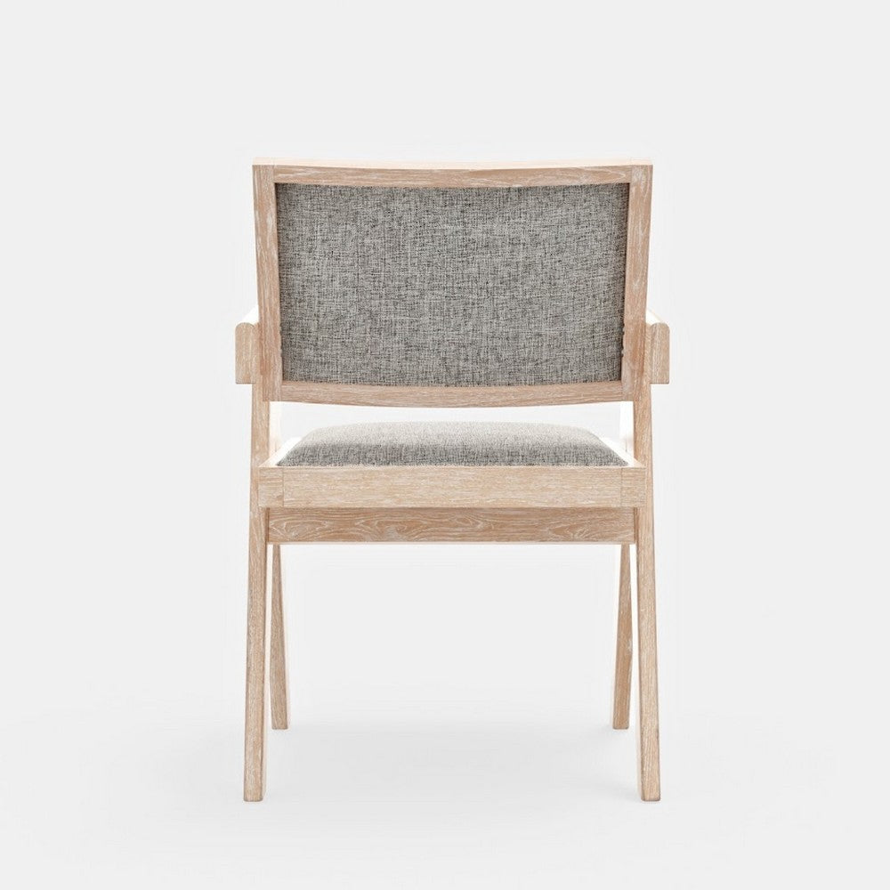 Hela Dining Armchair Set of 2 | Gray | Driftwood Brown Rubberwood BM333224