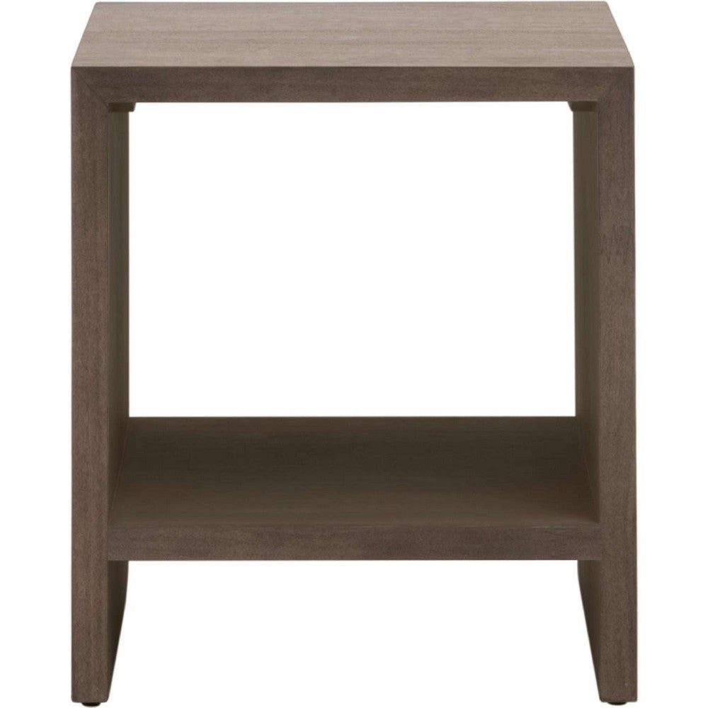 Keny 2pc Nesting Coffee Table and Ottoman | Brown Wood | Faux Leather BM333226