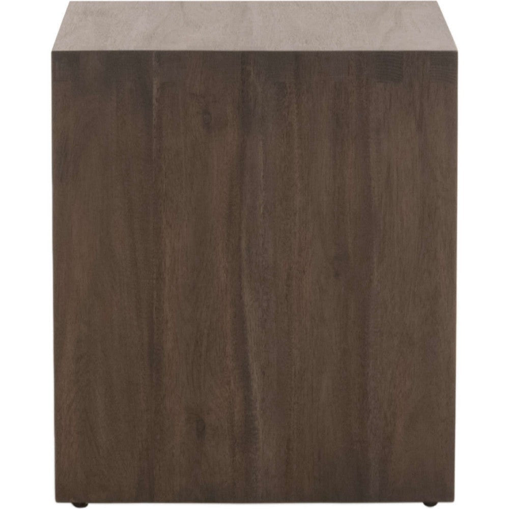 Keny 2pc Nesting Coffee Table and Ottoman | Brown Wood | Faux Leather BM333226