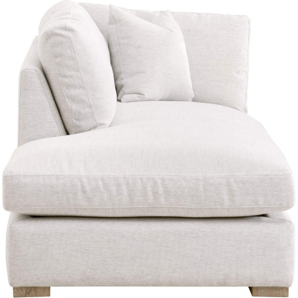 Racz Modular Left Facing Chaise | 1 Throw Pillow | Light Gray | White BM333227