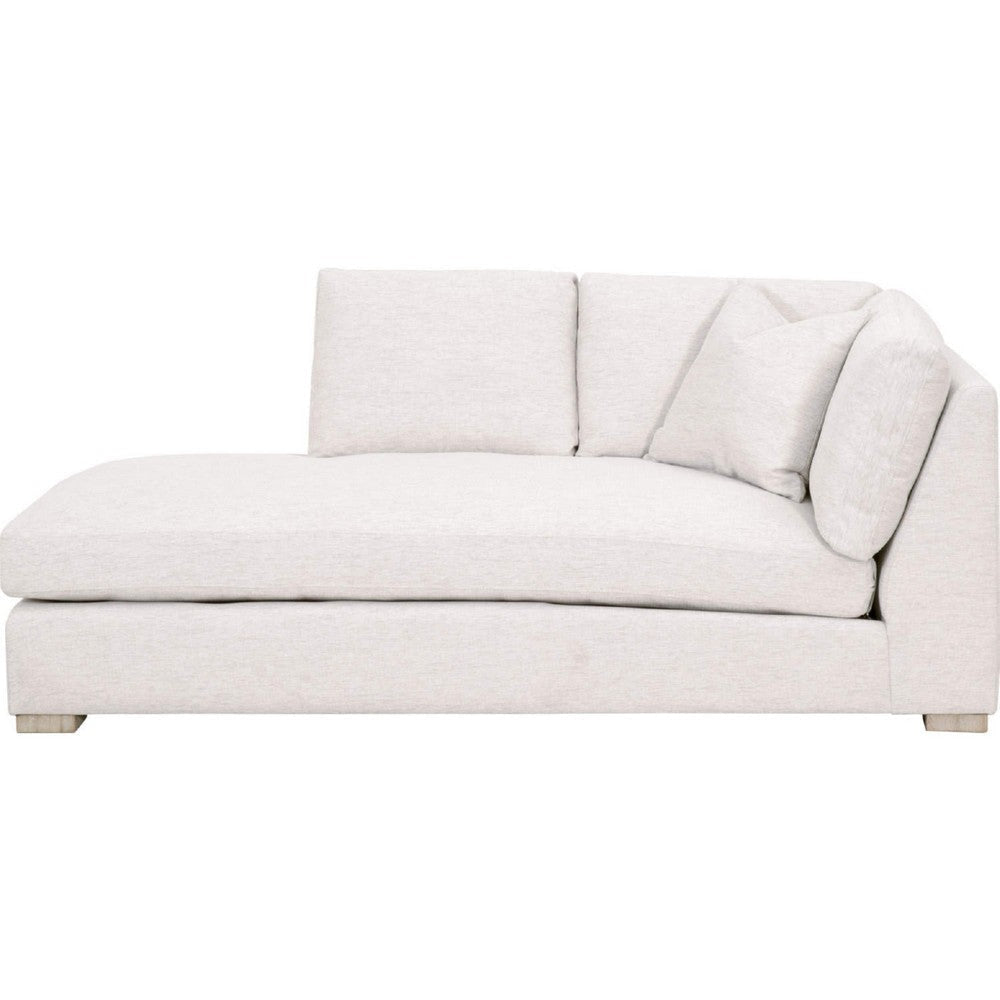 Racz Modular Left Facing Chaise | 1 Throw Pillow | Light Gray | White BM333227