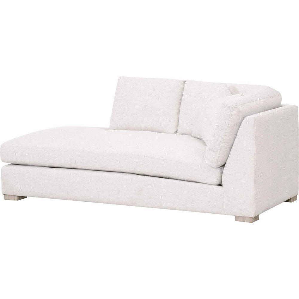 Racz Modular Left Facing Chaise | 1 Throw Pillow | Light Gray | White BM333227