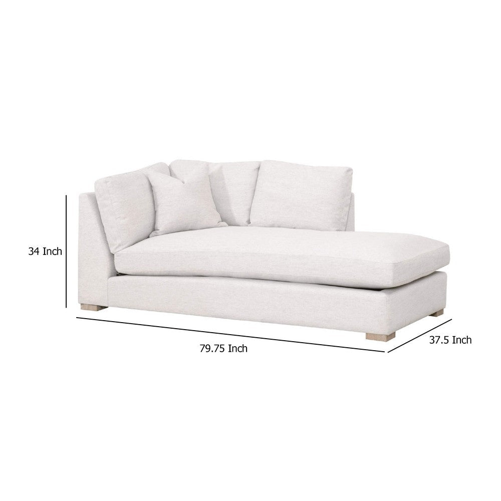 Racz Modular Left Facing Chaise | 1 Throw Pillow | Light Gray | White BM333227