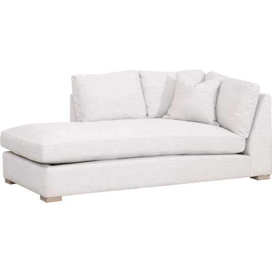 Racz Modular Left Facing Chaise | 1 Throw Pillow | Light Gray | White