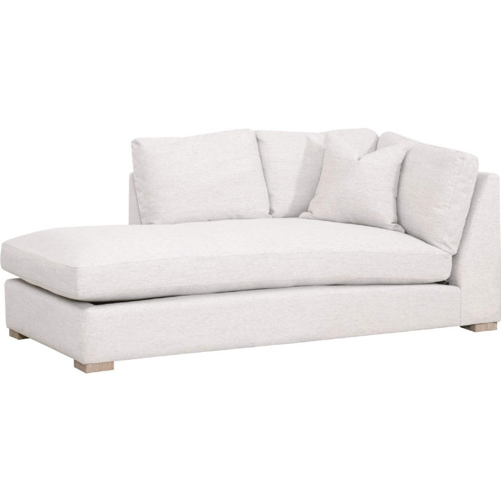 Racz Modular Left Facing Chaise | 1 Throw Pillow | Light Gray | White