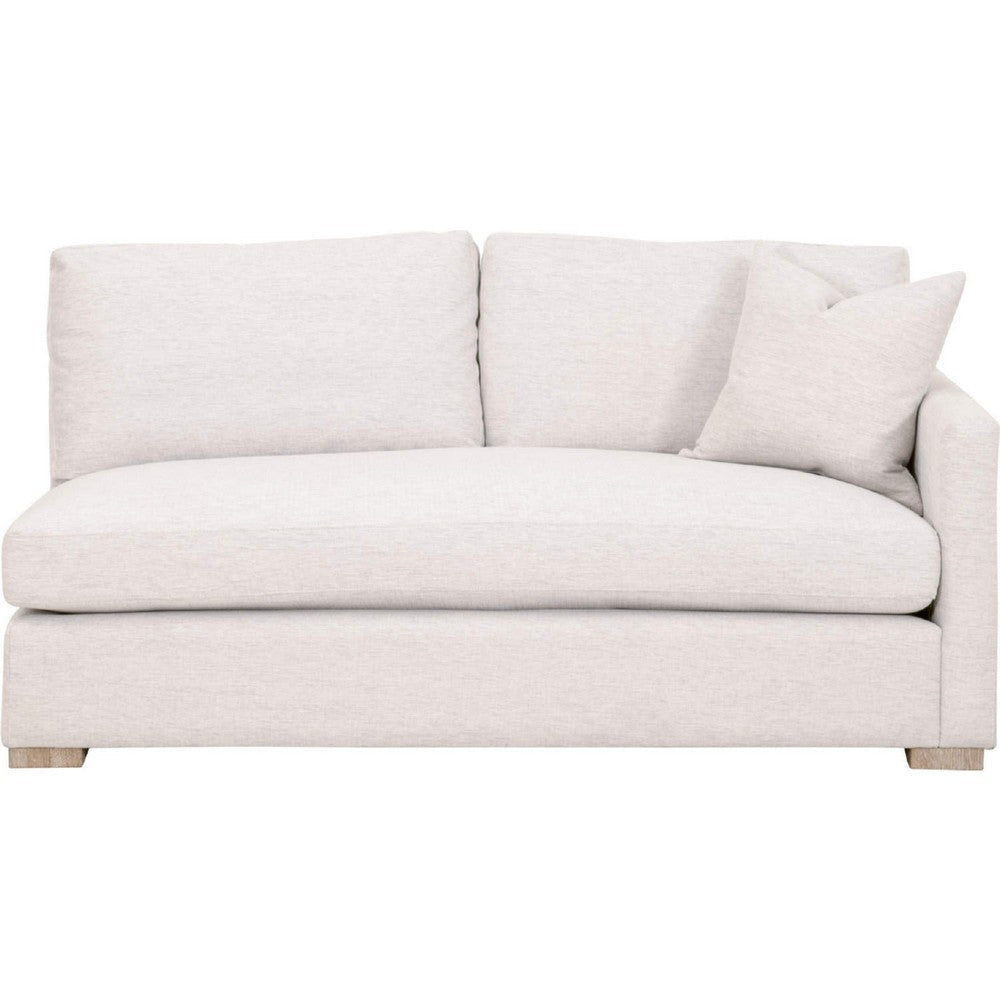 Racz Modular Right Arm Sofa | 1 Accent Throw Pillow | Light Gray White BM333228