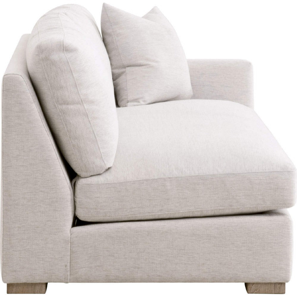 Racz Modular Right Arm Sofa | 1 Accent Throw Pillow | Light Gray White BM333228