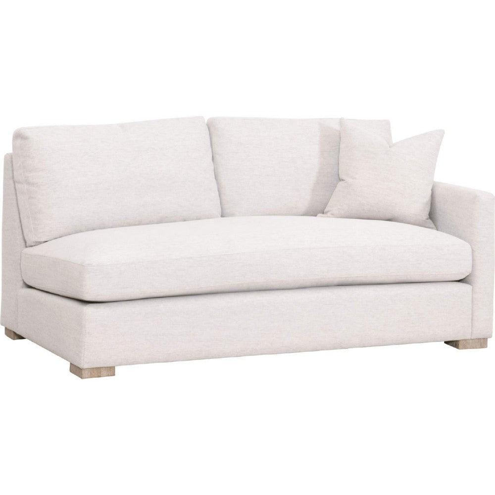 Racz Modular Right Arm Sofa | 1 Accent Throw Pillow | Light Gray White