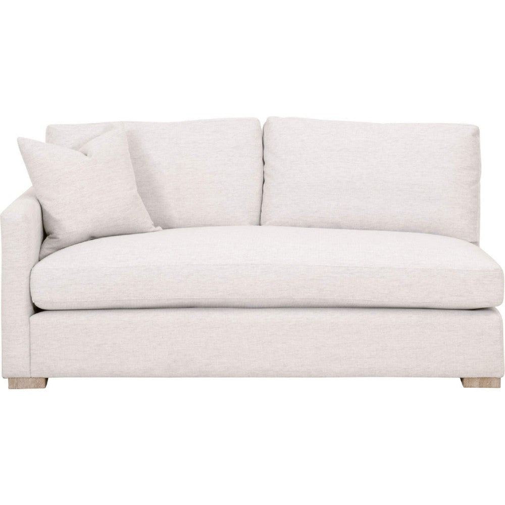 Racz Modular Left Arm Sofa | 1 Accent Throw Pillow | Light Gray White BM333229