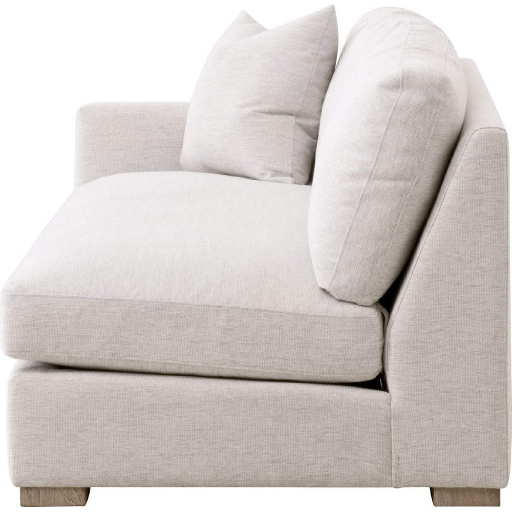 Racz Modular Left Arm Sofa | 1 Accent Throw Pillow | Light Gray White BM333229