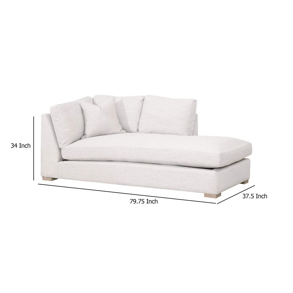 Racz Modular Right Facing Chaise | 1 Throw Pillow | Light Gray | White BM333230