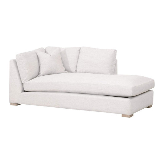 Racz Modular Right Facing Chaise | 1 Throw Pillow | Light Gray | White