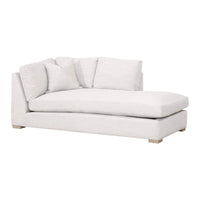 One modular right-facing chaise with one throw pillow