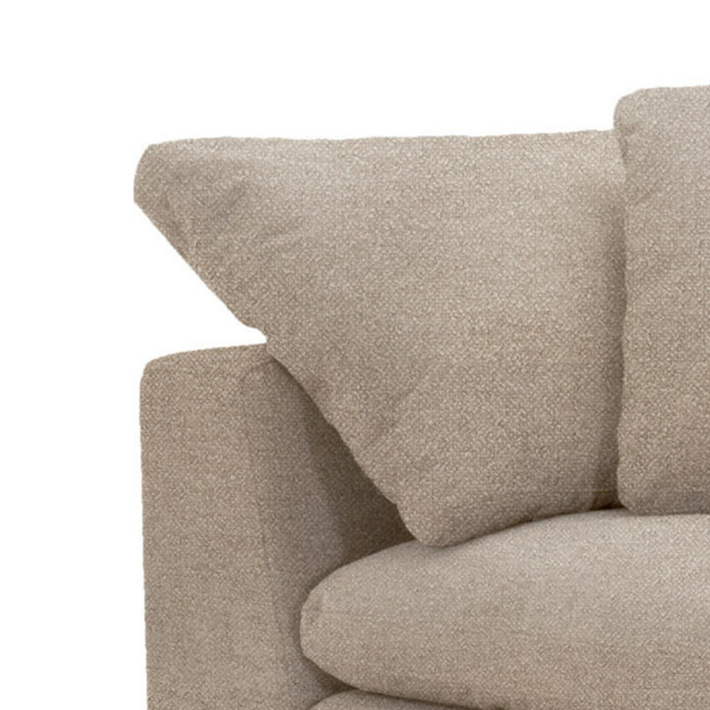 Lyra Modular Corner Chair | 1 Square Throw Pillow | Solid Wood | Brown BM333231